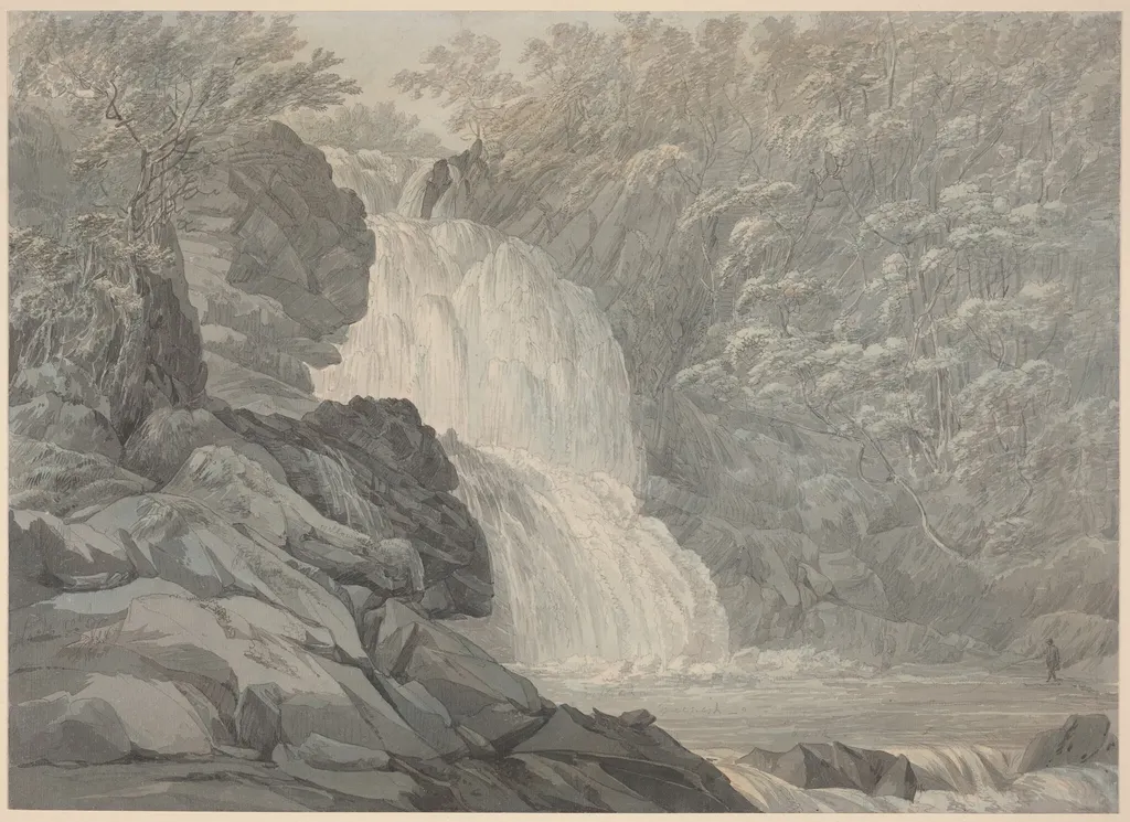Mawddach Falls near Dolgelly, by John Webber, graphite, 1790