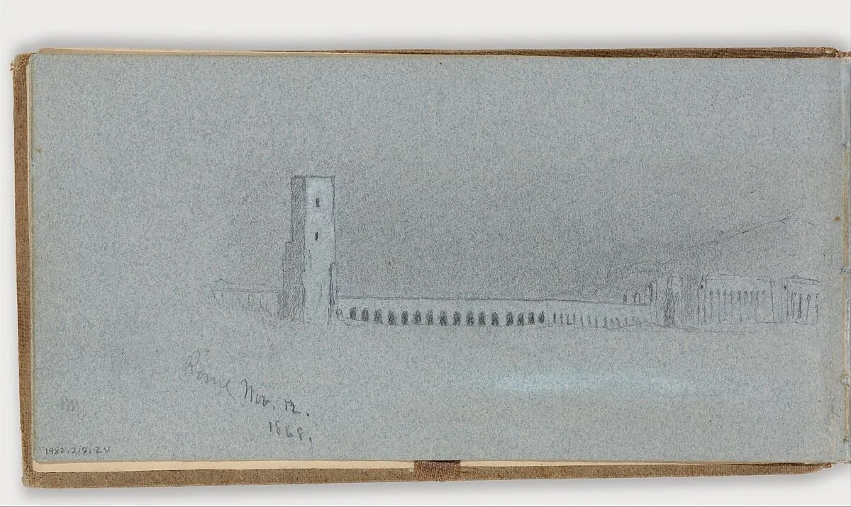 Roman Campagna, Nov. 12, 1868 (verso, from sketchbook), detail