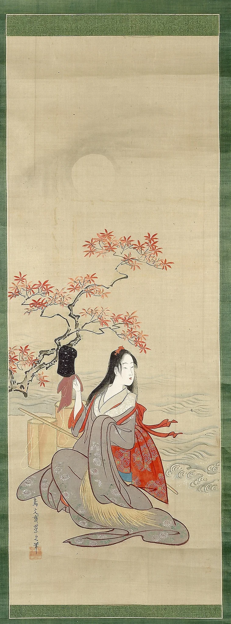 The Salt Maidens, Murasame with Yukihira's Hat, detail