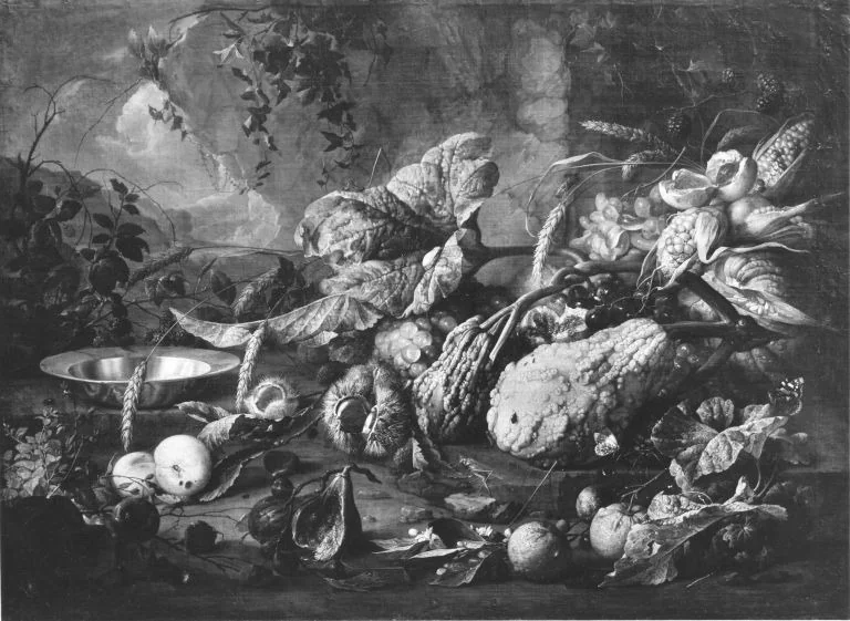 Früchtestück in einer Landschaft, detail
