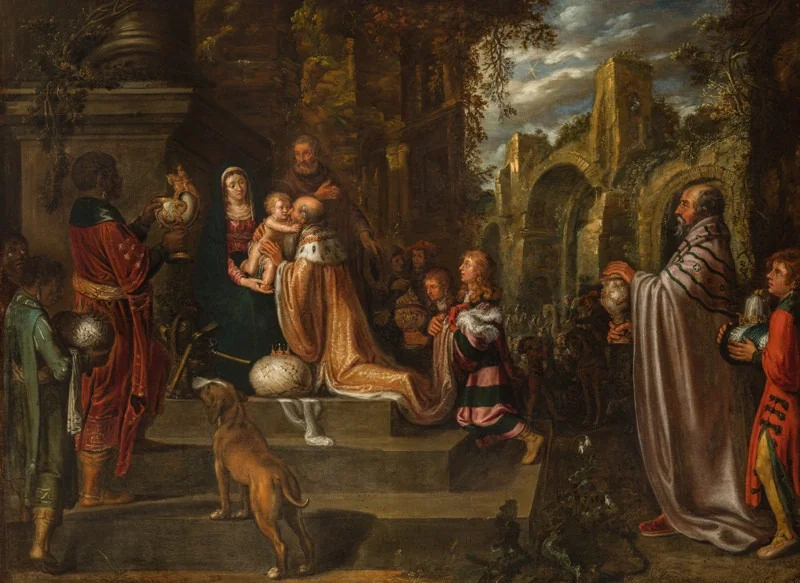 The adoration of the kings, detail