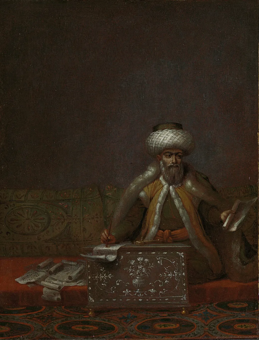 The Reis Effendi, Head of the Chancery, by Jean Baptiste Vanmour, oil, 1728