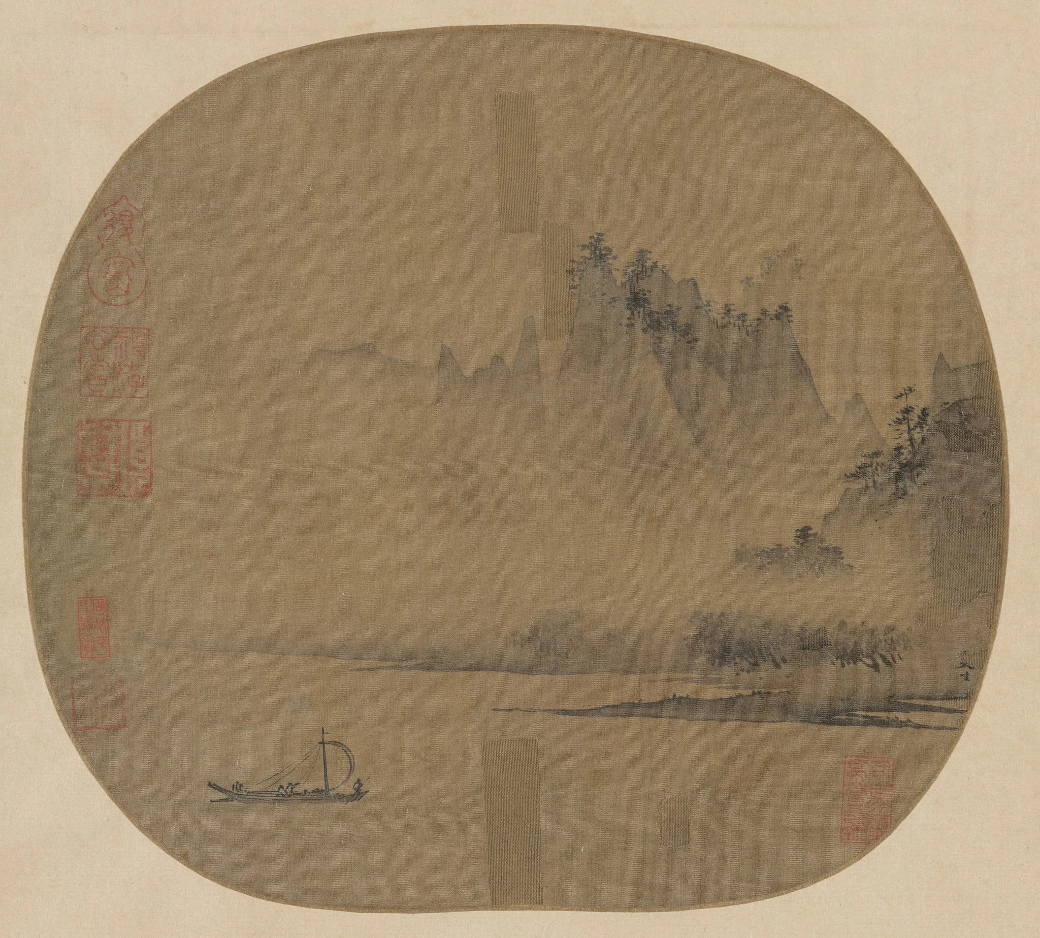 Full Sail on the Misty River, detail