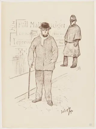Paul Verlaine à Londres, by Frédéric-Auguste Cazals, ink, 1895
