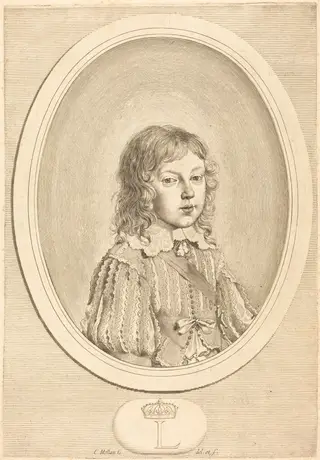 Louis XIV as a Boy, by Claude Mellan, ink, 1643