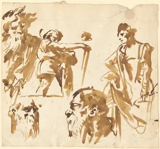 Figures and Faces, by Giovanni Domenico Tiepolo, paint, 1750