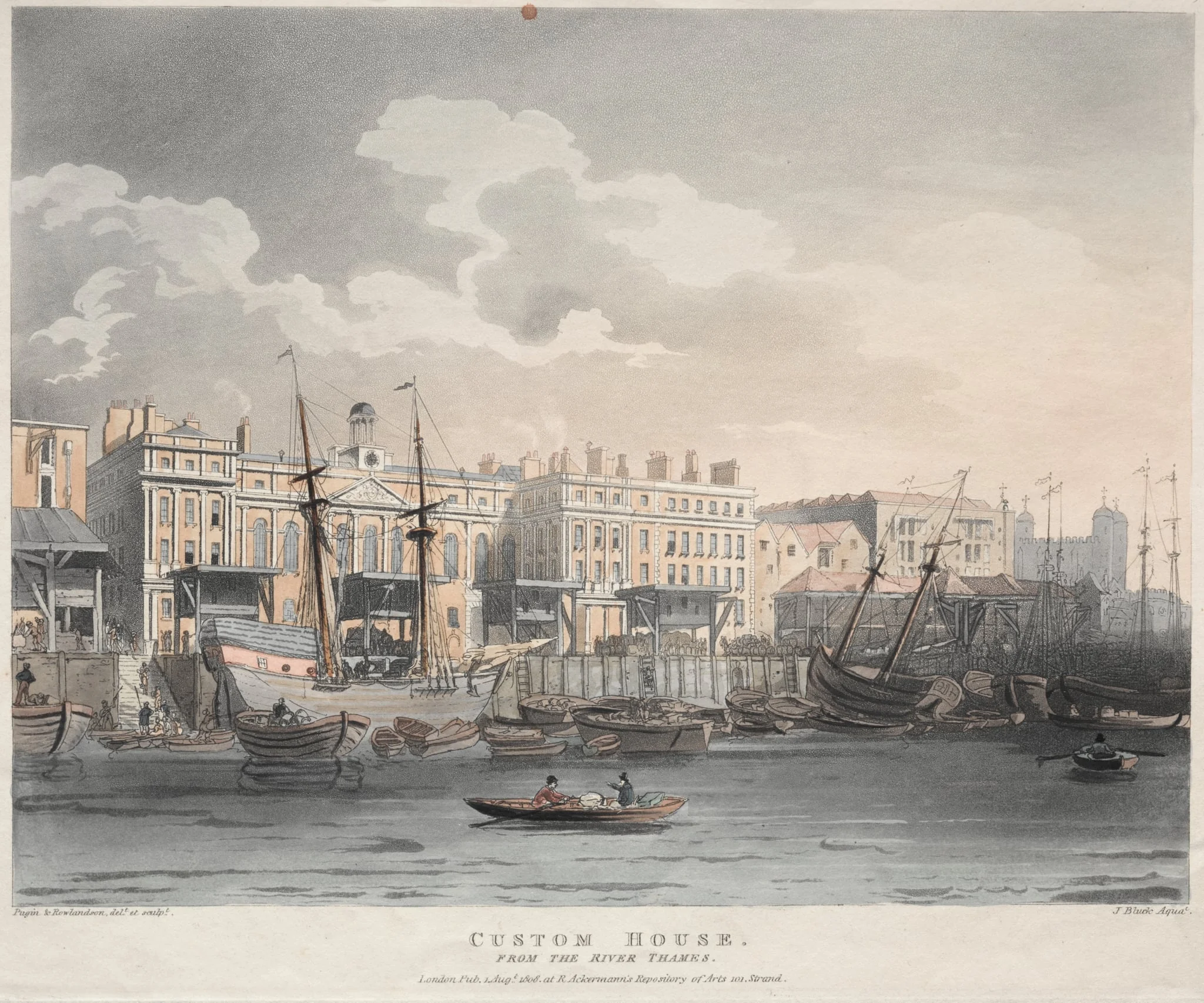 Customs House, from the Thames River, detail