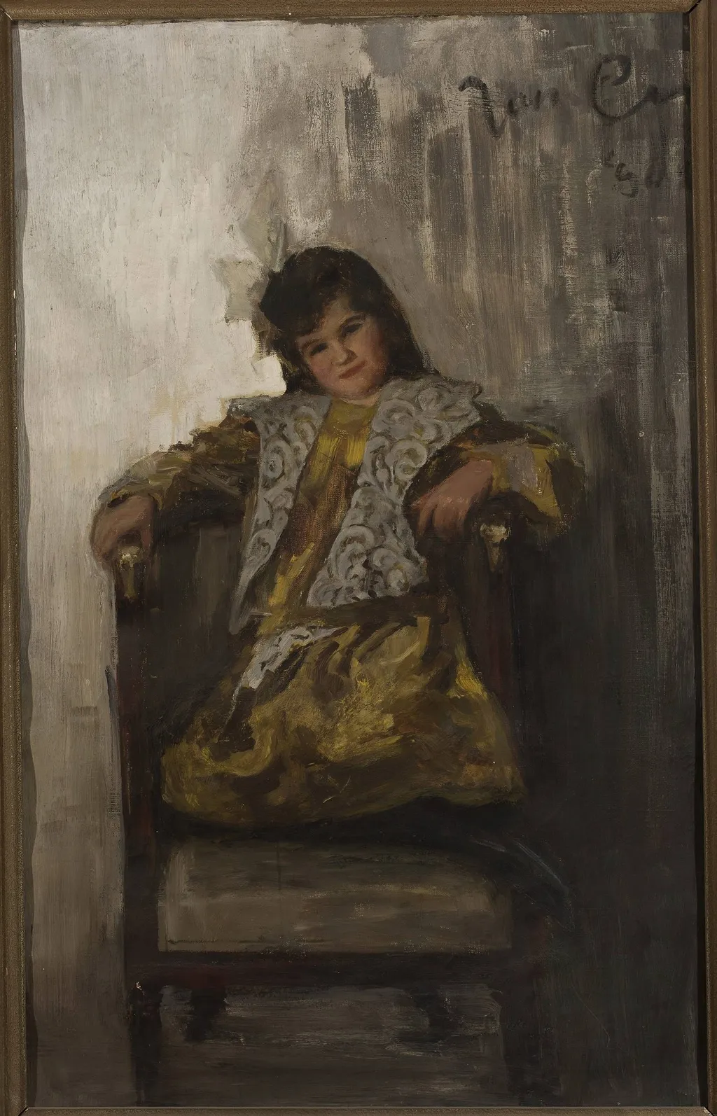Portrait of a girl, daughter of Mrs. Sachar, by Jan Ciągliński, oil, 1901