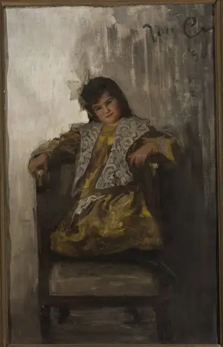 Portrait of a girl, daughter of Mrs. Sachar, by Jan Ciągliński, oil, 1901