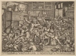 The Cobbler's Unruly Family, by Peter van der Borcht, ink, 1559