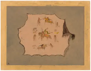Facsimile of a Pawnee Doctor's Robe with Fantastic Professional Designs, by George Catlin, oil, 1865