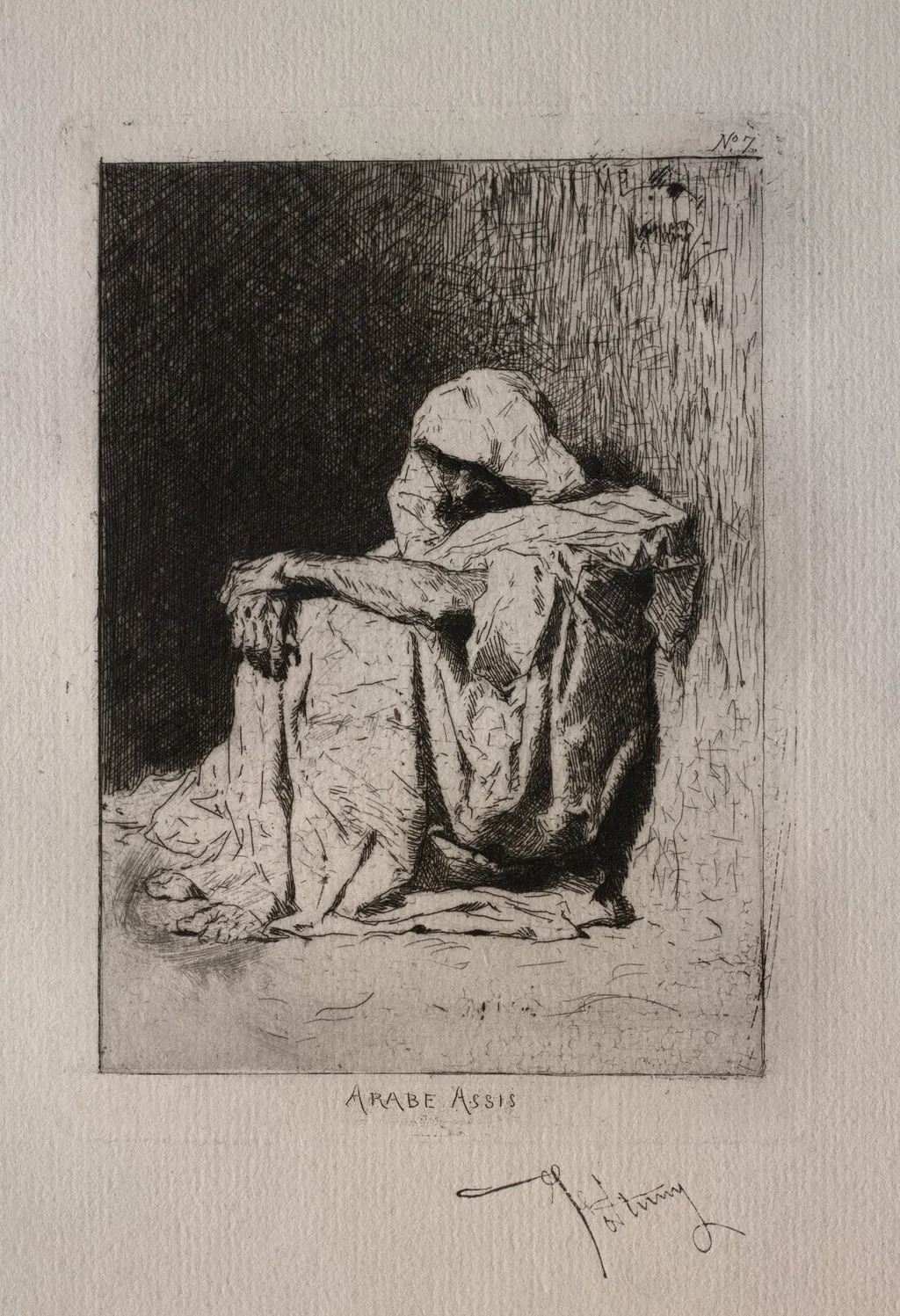 Seated Arab, by Mariano Fortuny Marsal, 1873