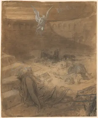 Christian Martyrs, by Gustave Doré, chalk, 1870