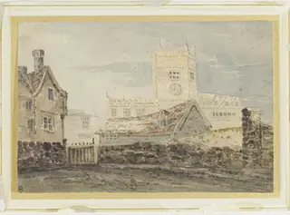 The school, Shrewsbury, by John Pearson, watercolor, 1802
