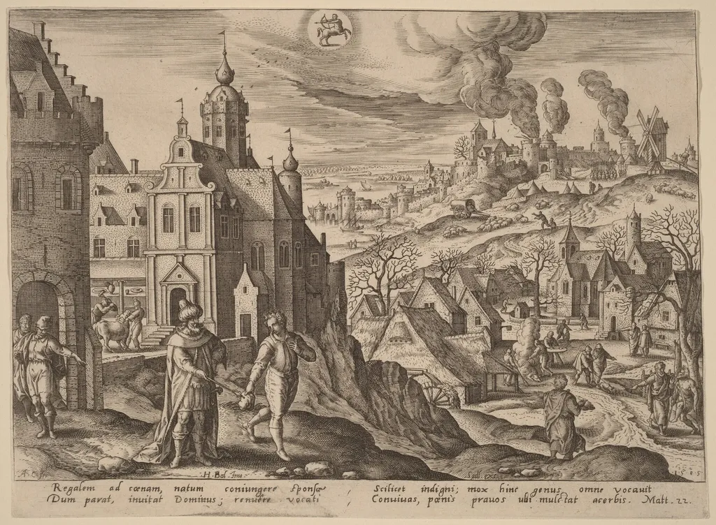 The Parable of the Kingdom of Heaven, by Adriaen Collaert, ink, 1585