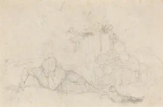 Sheet of Studies, by John Flaxman, graphite, 1790