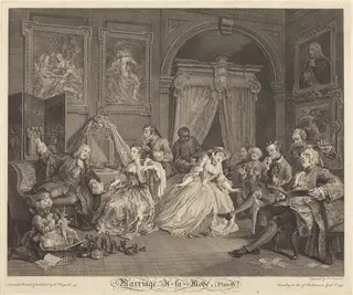 Marriage a la Mode: pl.4, by Simon Francois Ravenet I, ink, 1745