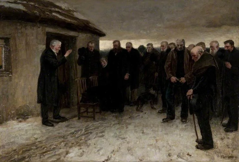 A Funeral Service in the Highlands, detail