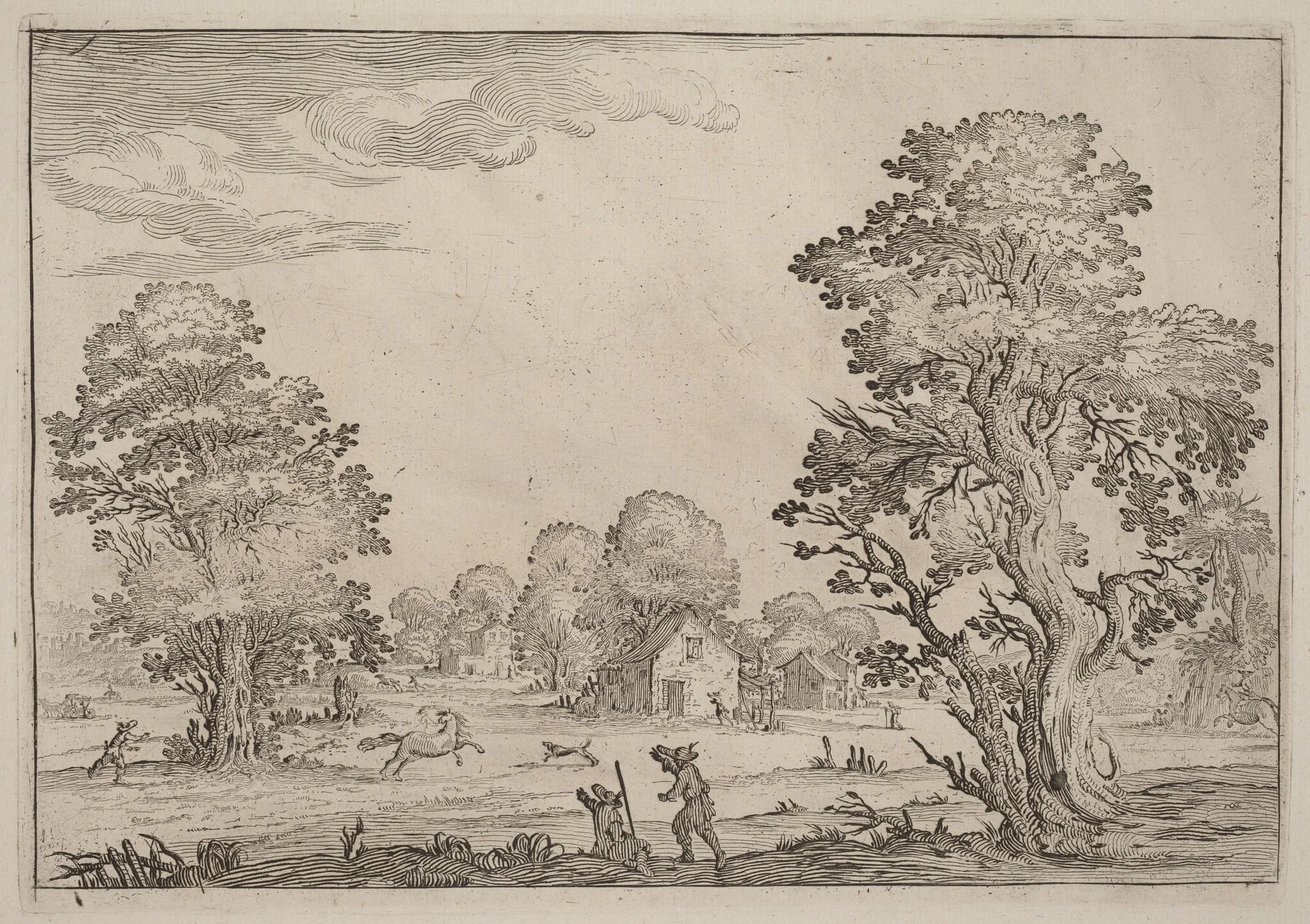 Landscape with Runaway Horses, detail