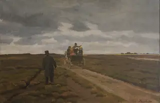 Hedelandskab med en dagvogn, by Hans Smidth, oil, 1913