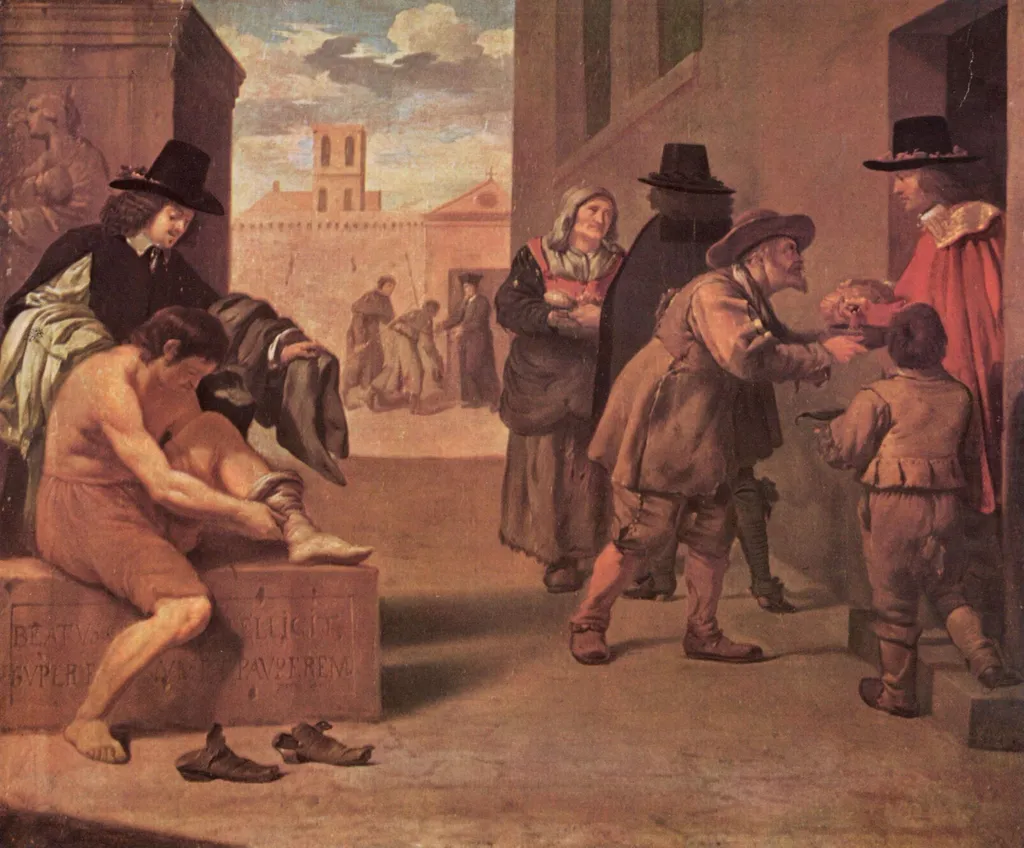 The works of mercy, by Pierre Montallier, oil, 1690