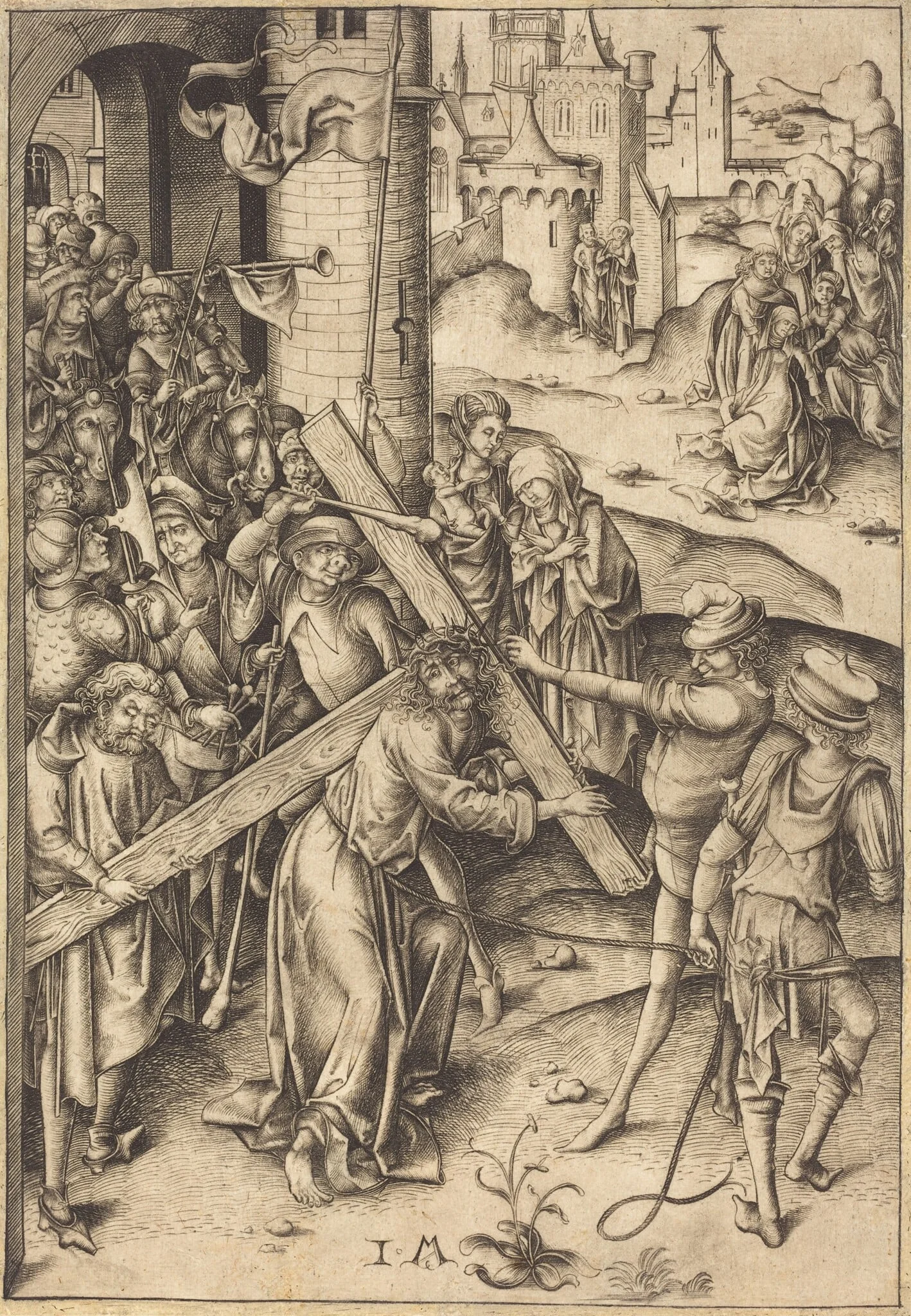 The Bearing of the Cross, detail