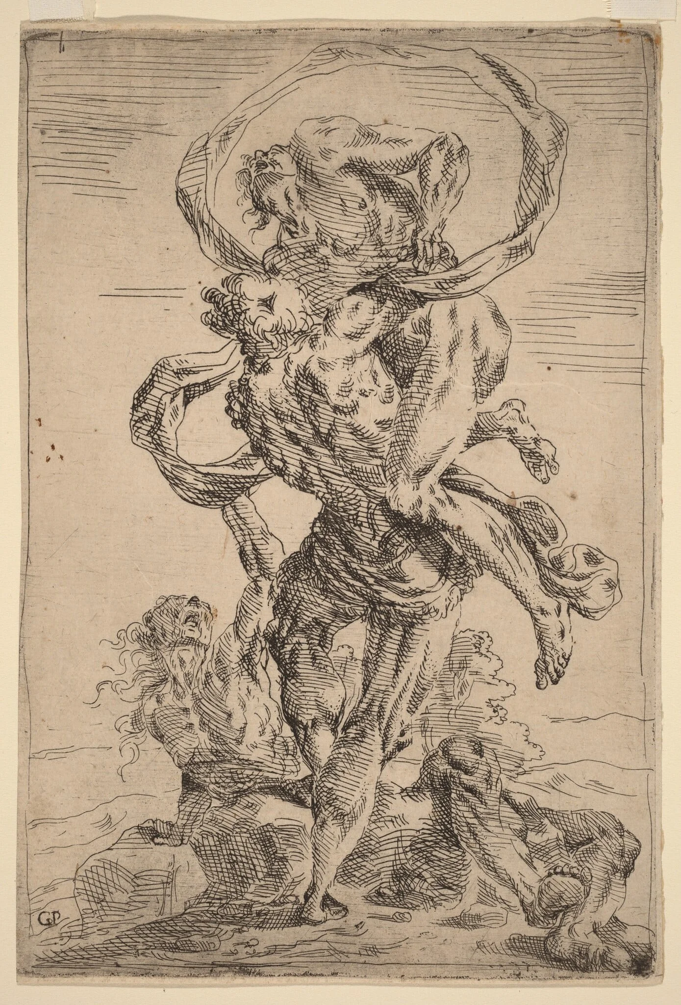 Hercules and Antaeus, detail