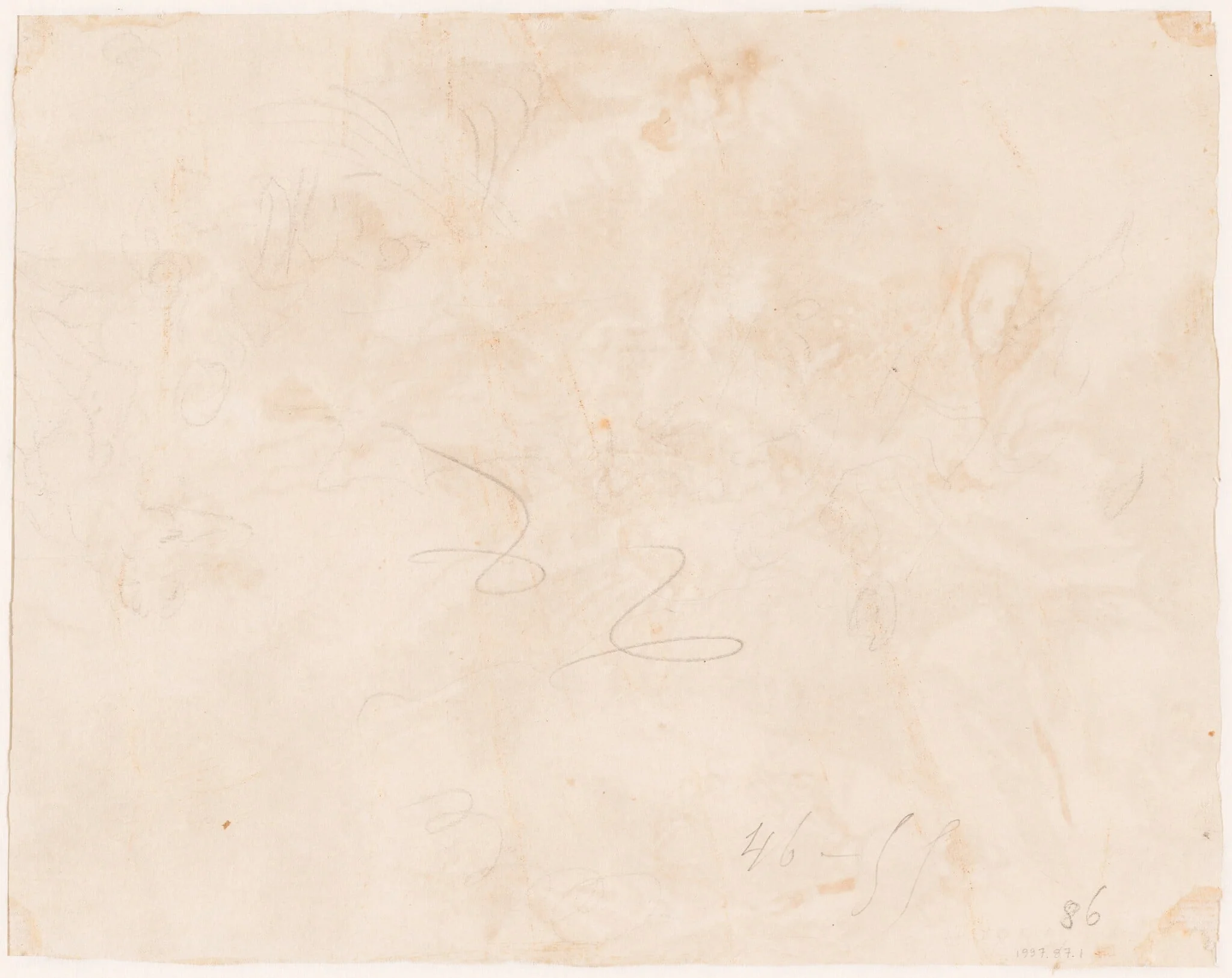 Sketch for the Flight into Egypt [verso], detail