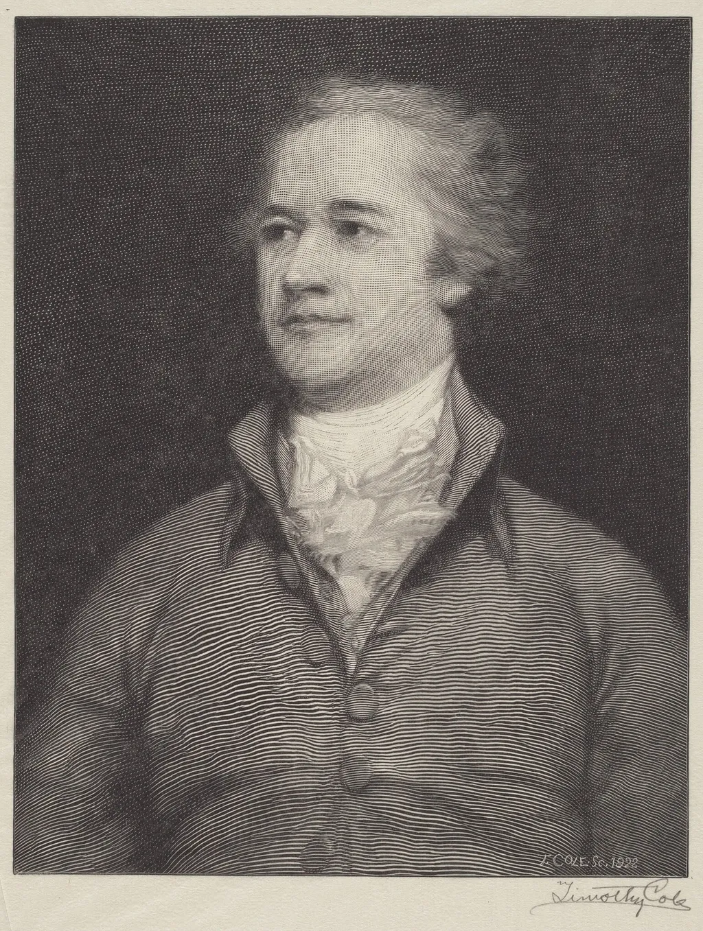 Alexander Hamilton, by Timothy Cole, ink, 1922