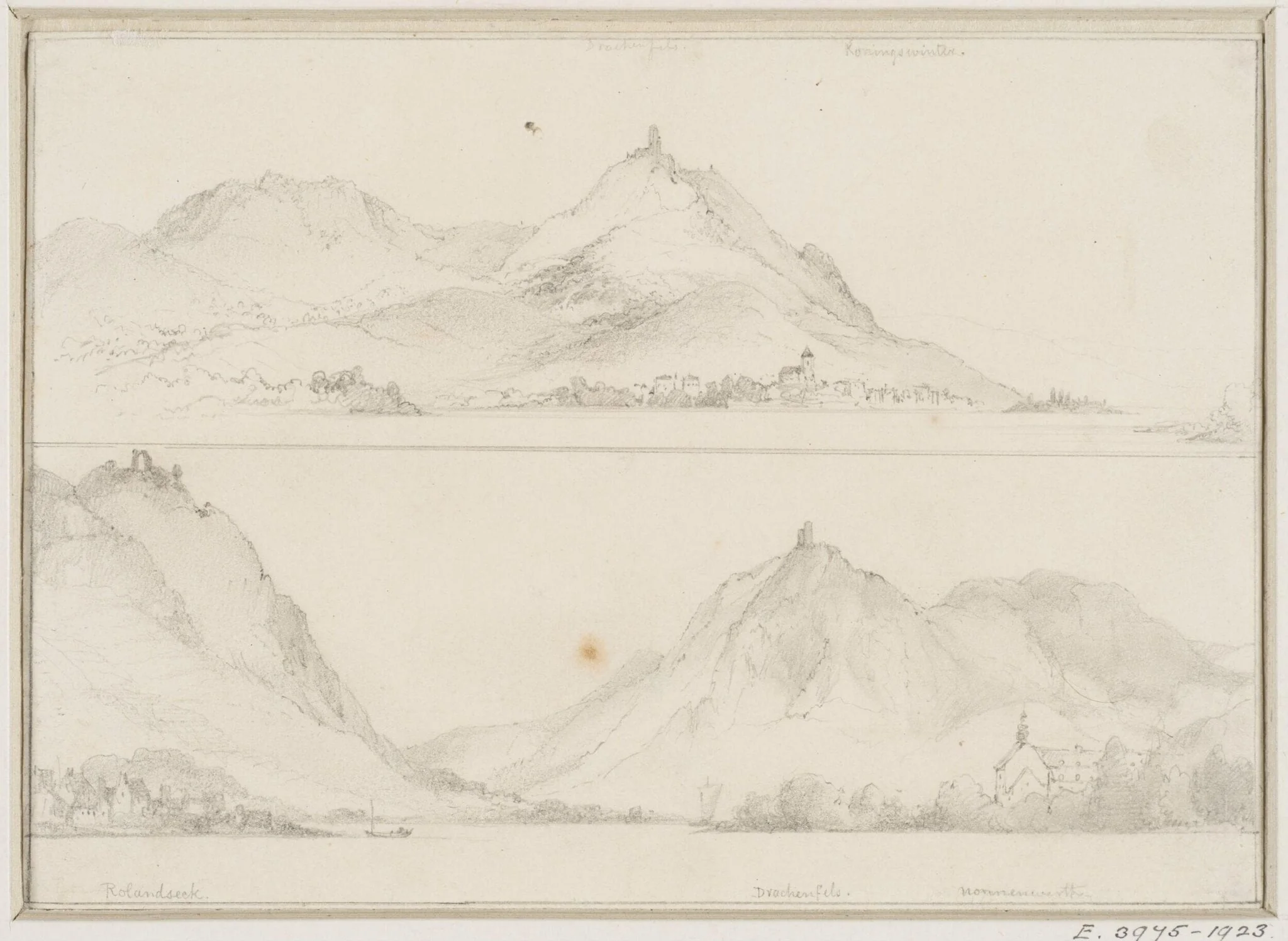 View of the Drachenfels and Königswinter, detail