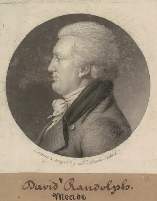 David Meade Randolph, by Charles B. J. Févret de Saint-Mémin, ink, 1807