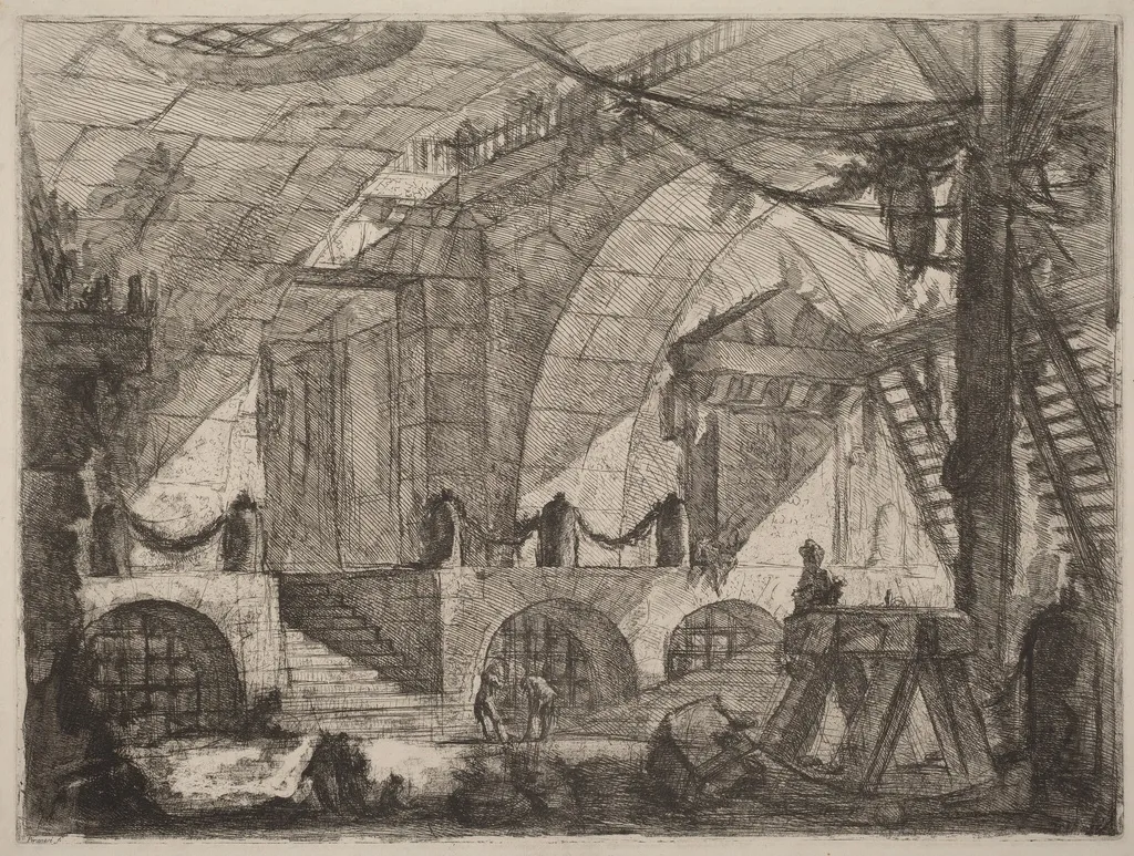 The Sawhorse, by Giovanni Battista Piranesi, ink, 1754