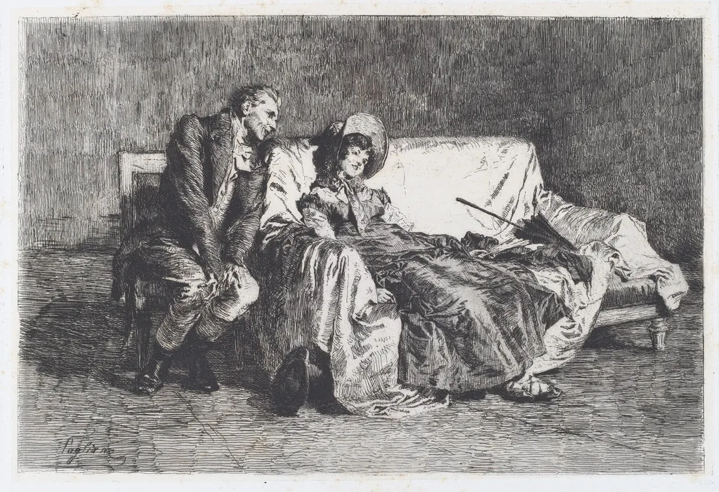 Indian Summer [L'estate di San Martino], by Eleuterio Pagliano, ink, 1883