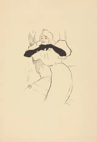 Yvette Guilbert: Linger, Longer, Loo, by Henri de Toulouse-Lautrec, 1882