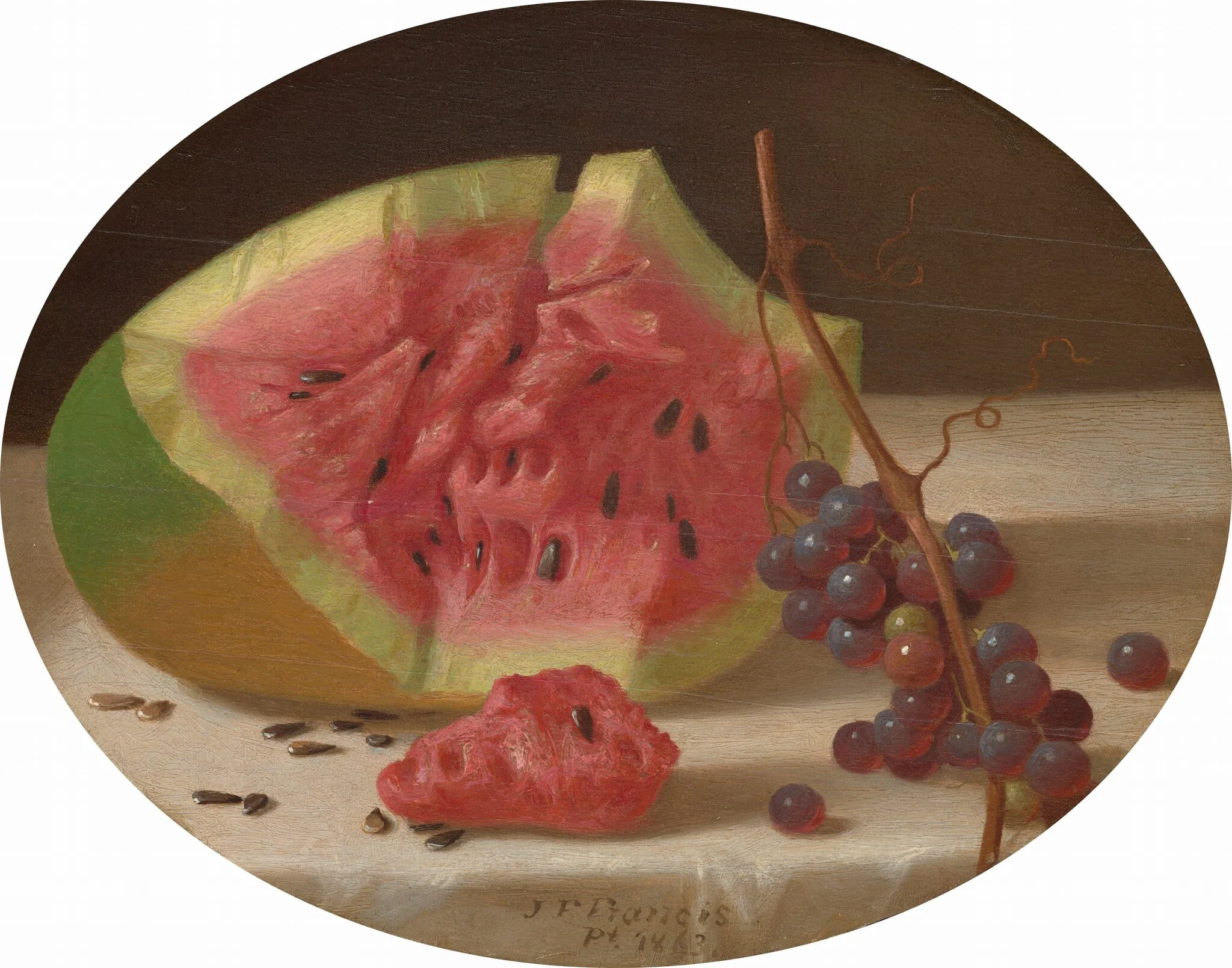 Watermelon and Grapes, detail