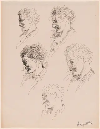 Head Studies, by Louis Anquetin, ink, 1894