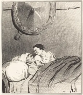Ulysse et Pénélope, by Honoré Daumier, ink, 1842