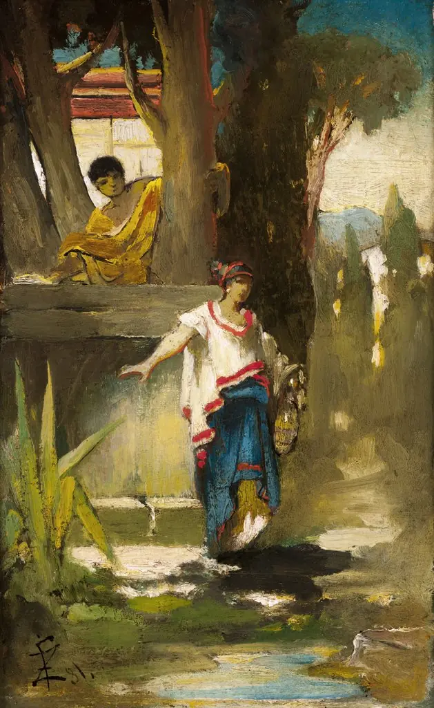 Roman Woman by the Well, by Franciszek Żmurko, unspecified, 1891
