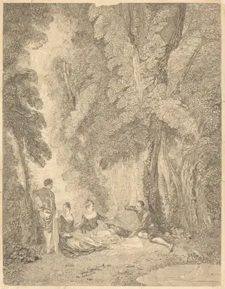 La colation, by Jean Moyreau, ink, 1729