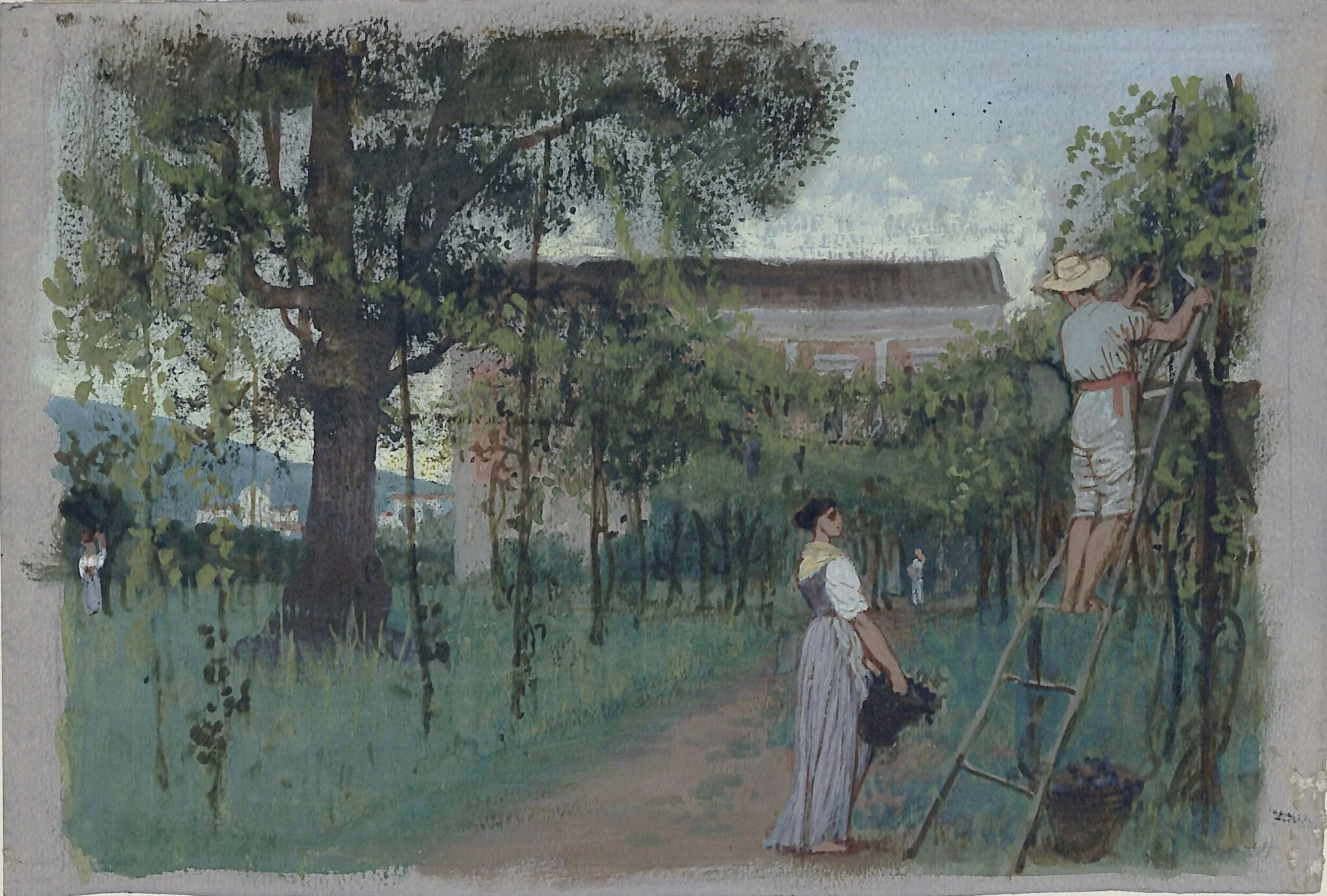 Grape-picking, detail
