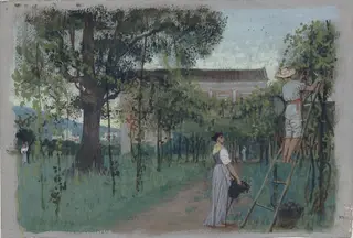 Grape-picking, by Walter Crane, watercolor, 1872
