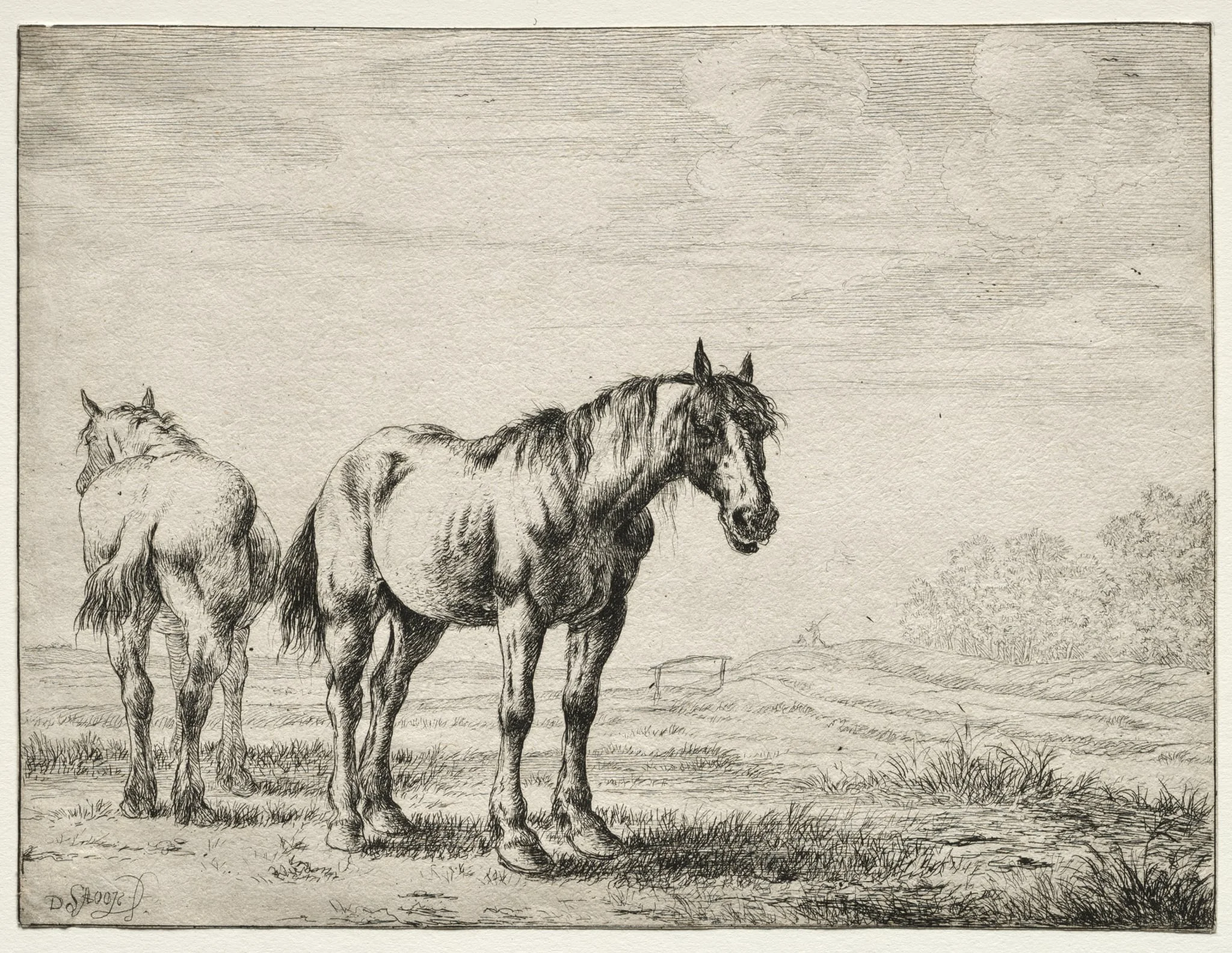 Two plough horses, detail