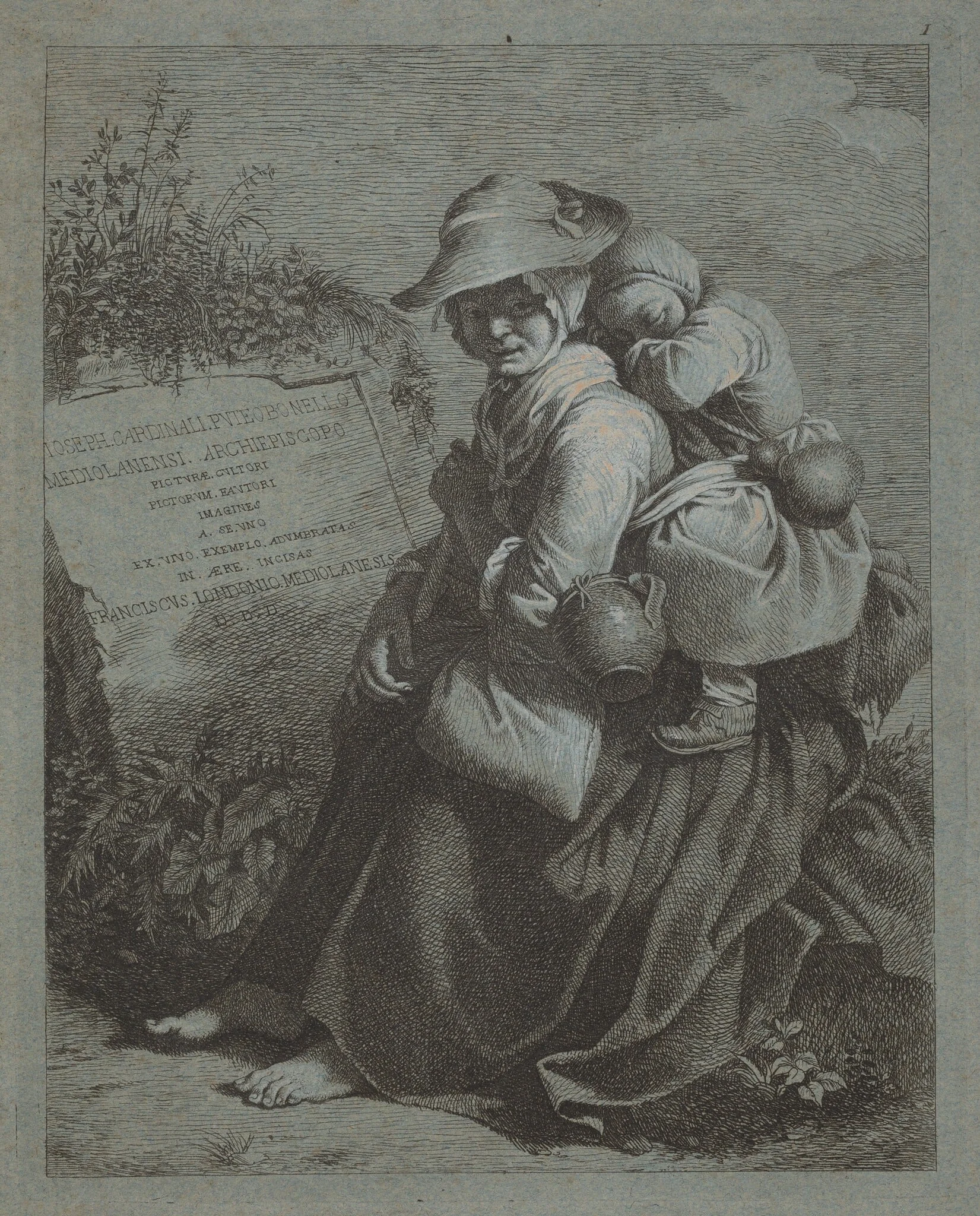 Seated Peasant Woman with Sleeping Child, detail