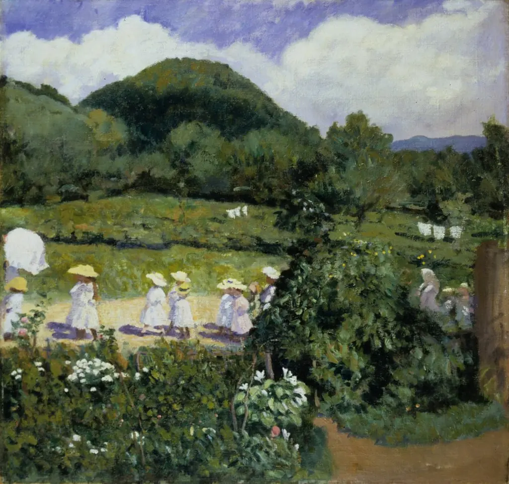 Picnic in May (Summer Day), by Károly Ferenczy, oil, 1906