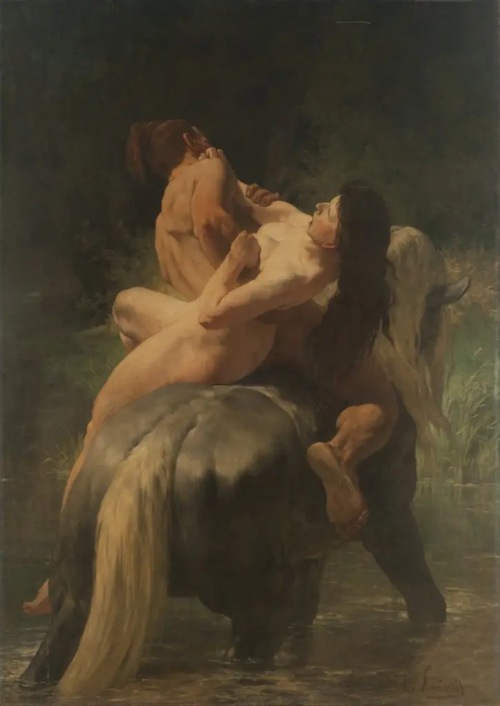 The abduction, by Évariste-Vital Luminais, oil, 1894
