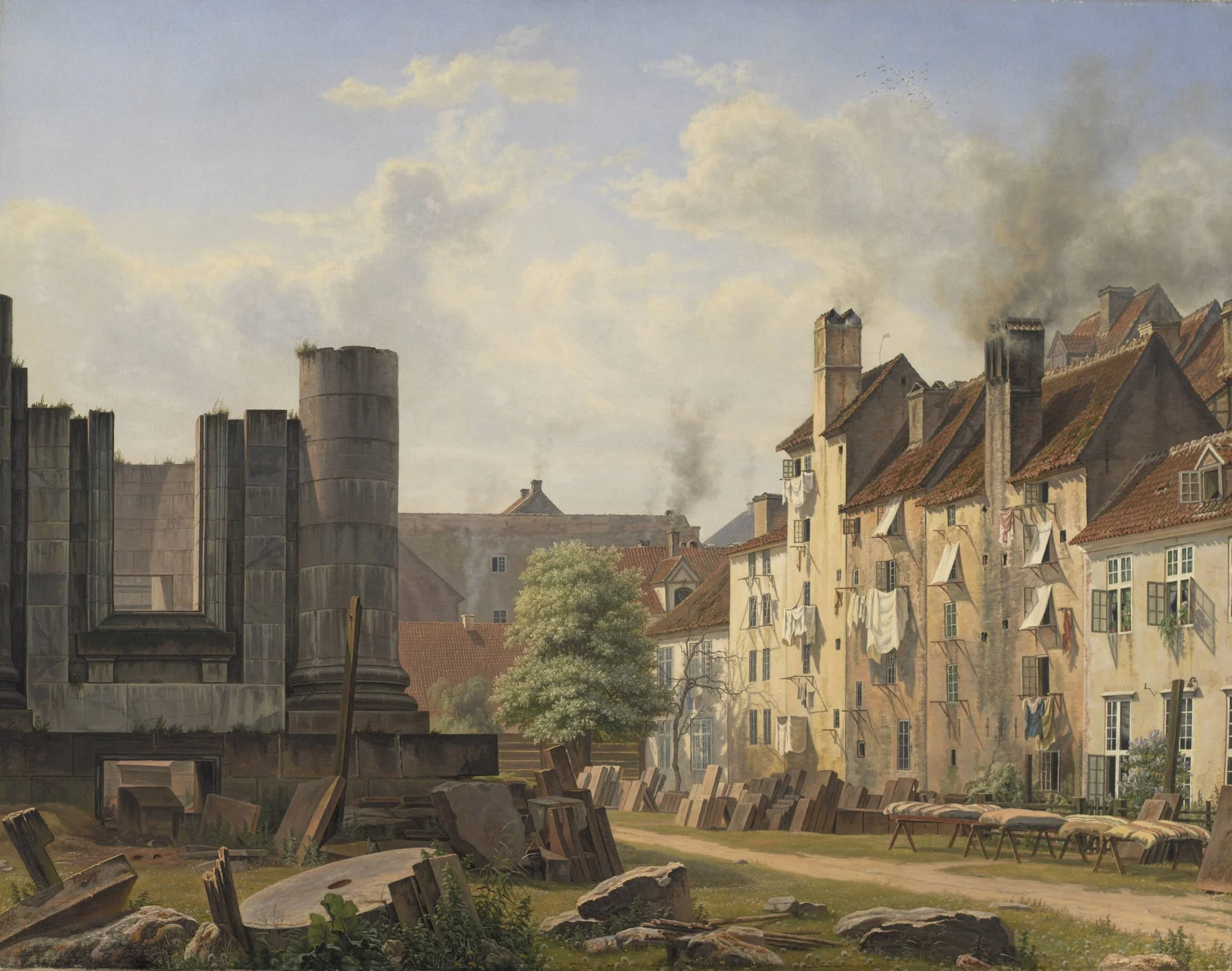 View of the Marble Square with the Ruins of the Uncompleted Frederik's Church, detail