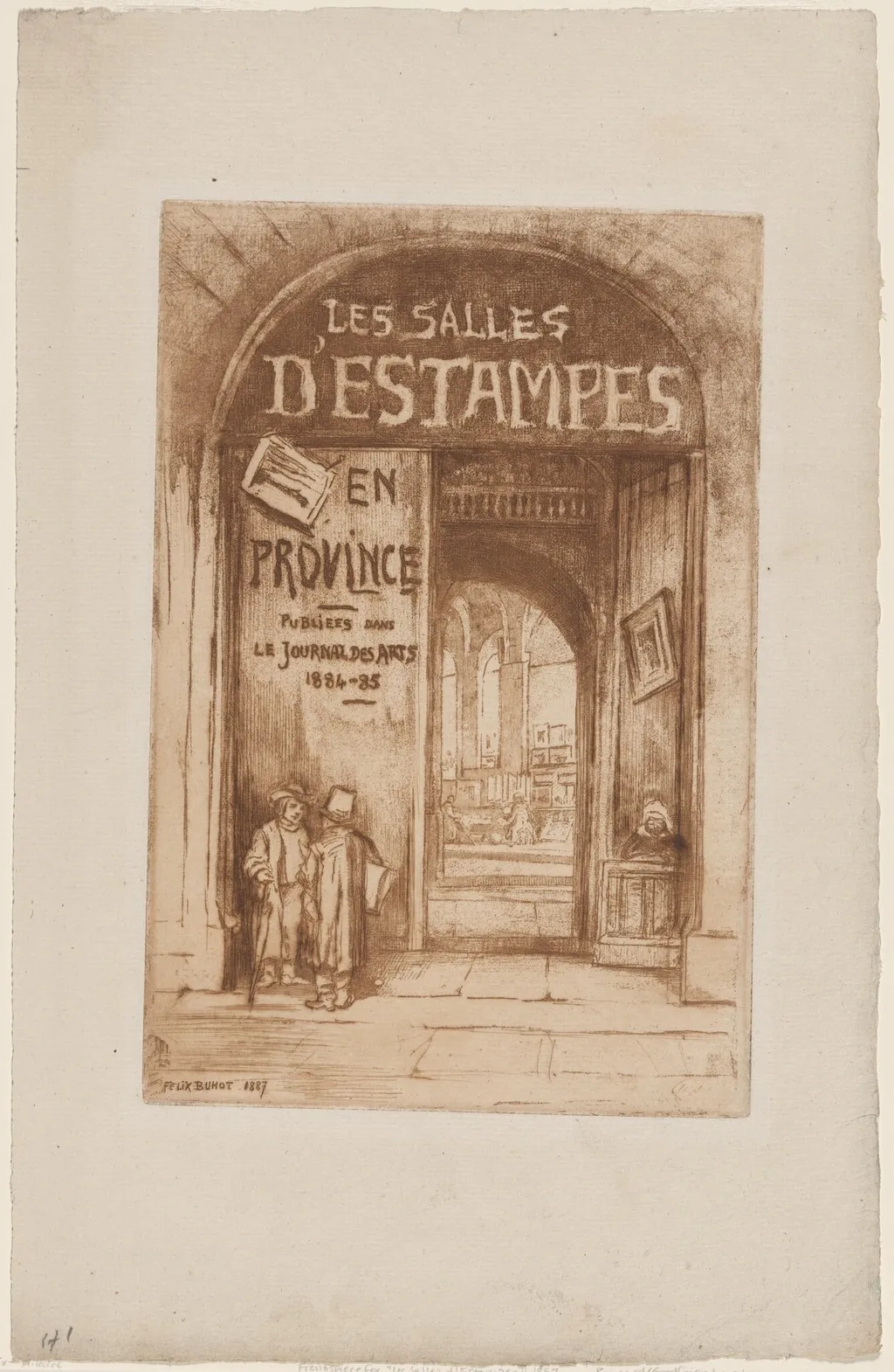 Frontispiece for "Les Salles d'Estampes", by Félix-Hilaire Buhot, ink, 1887
