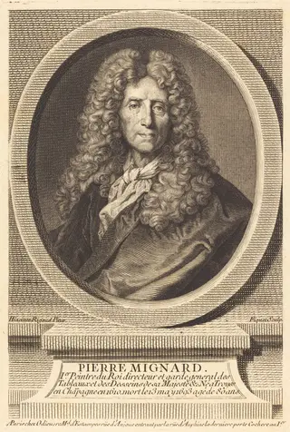 Pierre Mignard, by Étienne Ficquet, ink, 1760