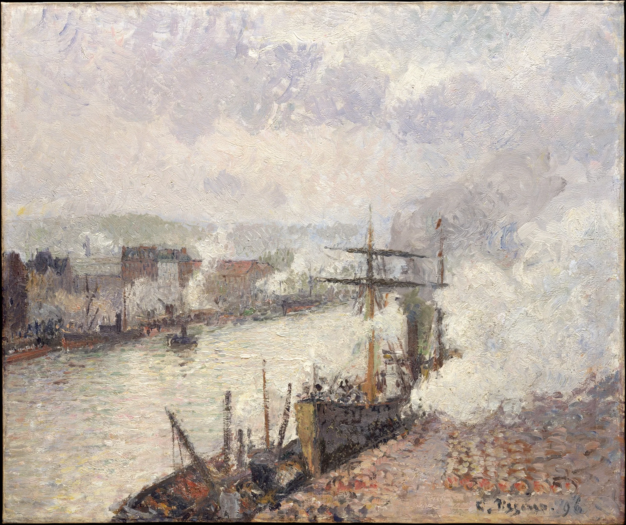 Steamboats in the Port of Rouen, detail