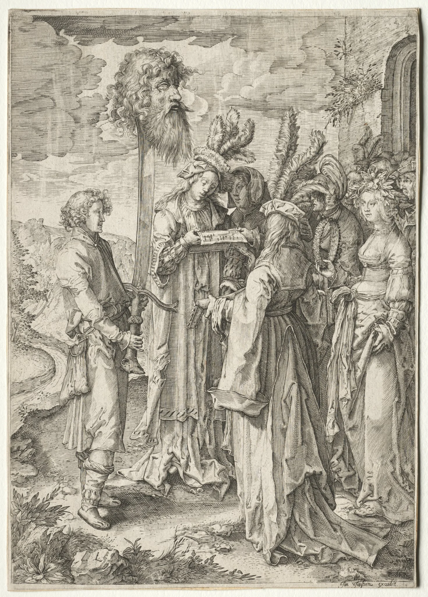 David with the Head of Goliath, detail